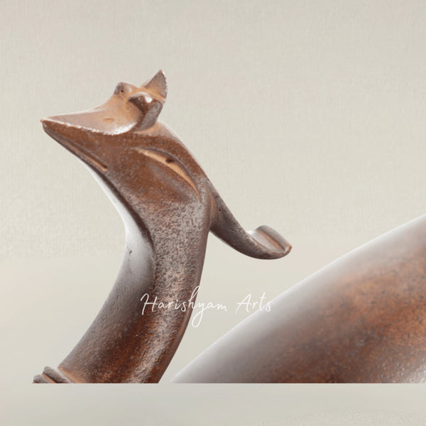 Vintage French Wall Console with a Carved Wooden Phoenix Figurine