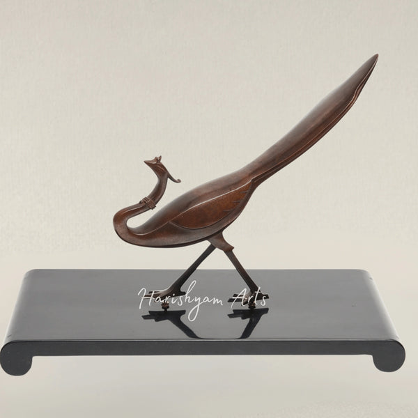 Vintage French Wall Console with a Carved Wooden Phoenix Figurine