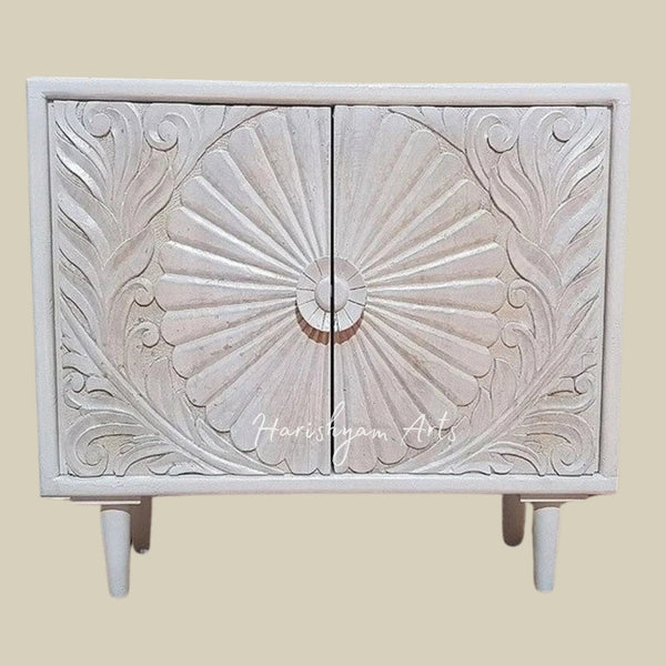 Vintage Handcrafted Indian Wooden Shoe Cabinet – Compact & Stylish