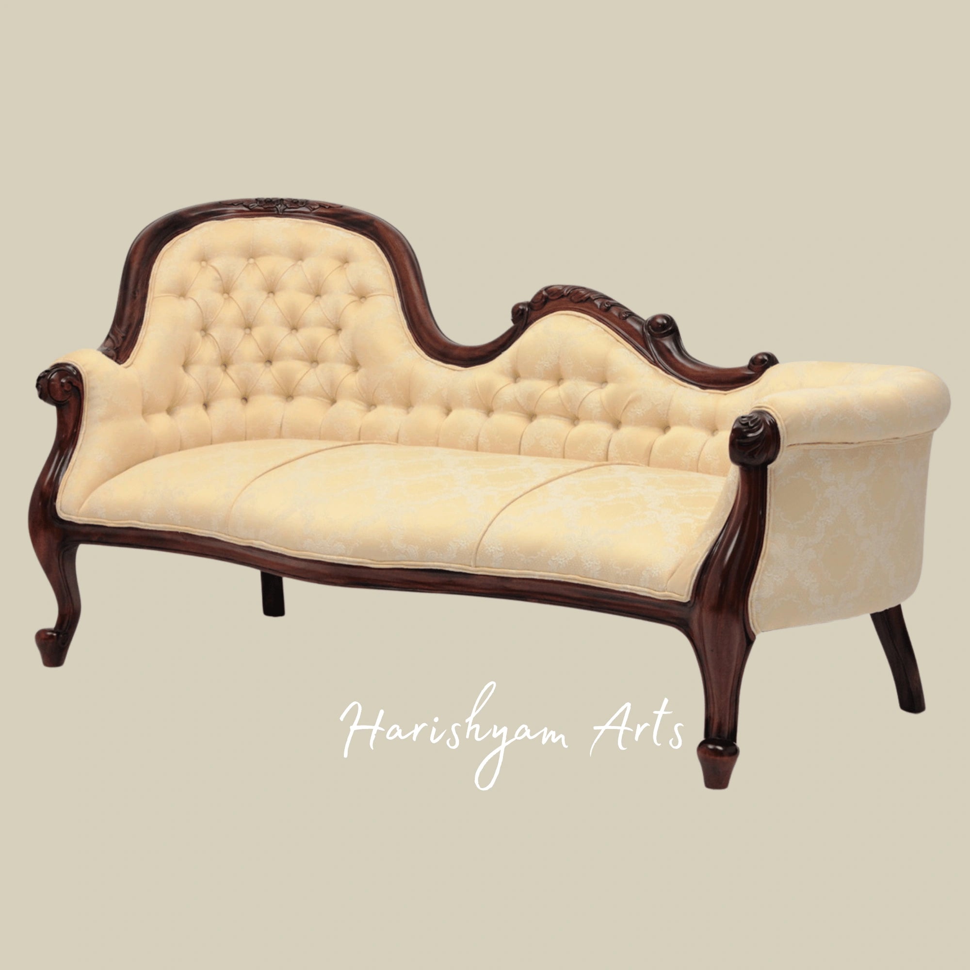 VintageWoodenDiwanSofawithClassicButtonTuftedBackrest2