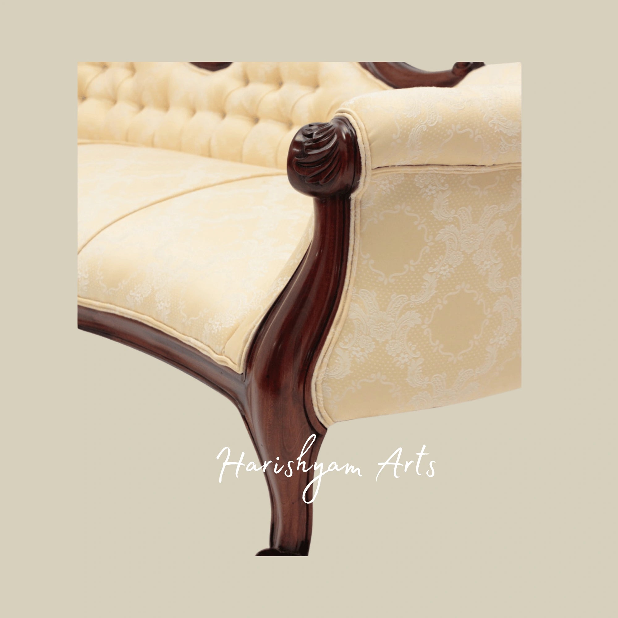 VintageWoodenDiwanSofawithClassicButtonTuftedBackrest4