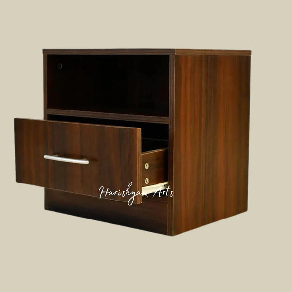 Virola Wood Finish Bedside Table