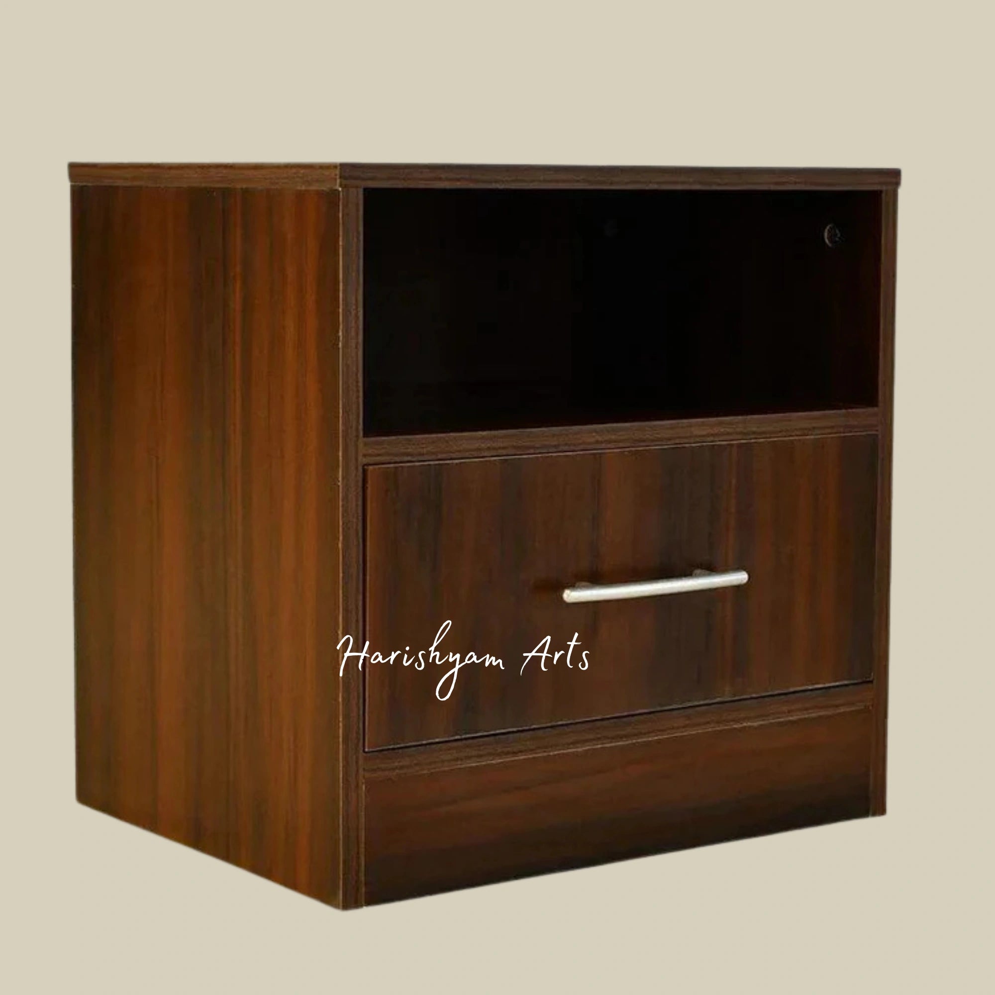 Virola Wood Finish Bedside Table