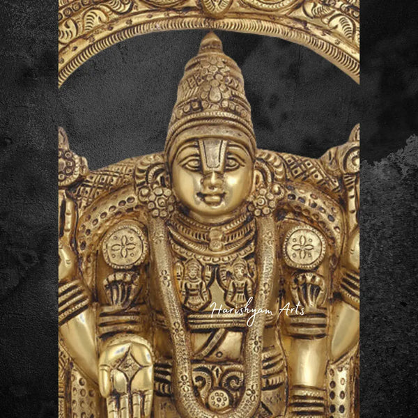 Brass Idol of Tirupati Balaji Venkateshwar (19.5 Inches)