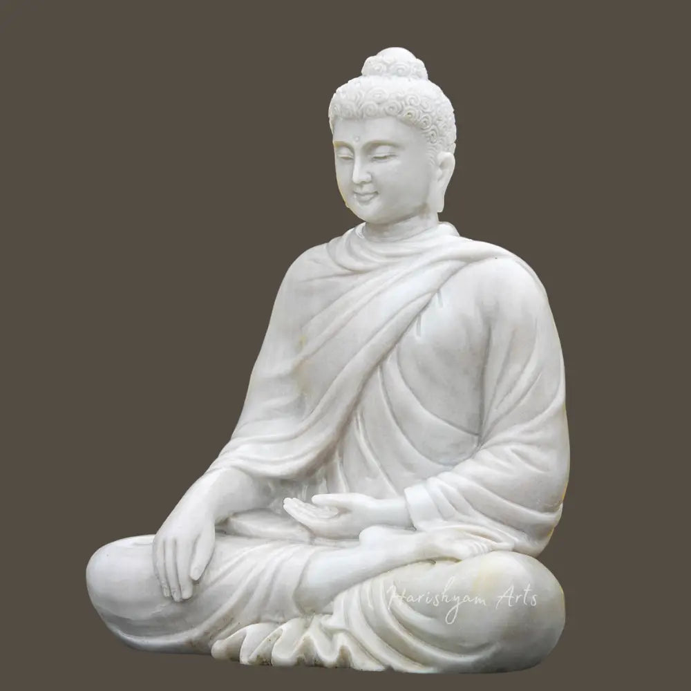 Marble Lord Buddha Statue in Bhumisparsha Mudra