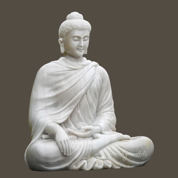 Marble Lord Buddha Statue in Bhumisparsha Mudra