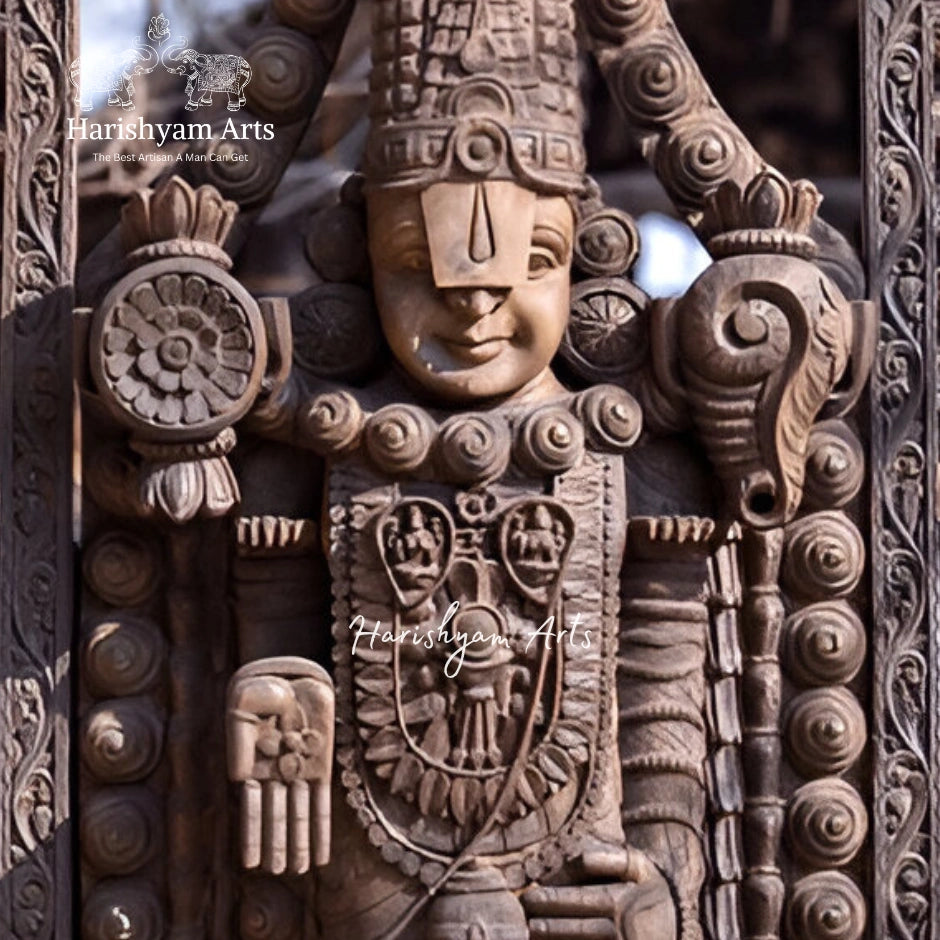 Wooden Venkateshwara Statue