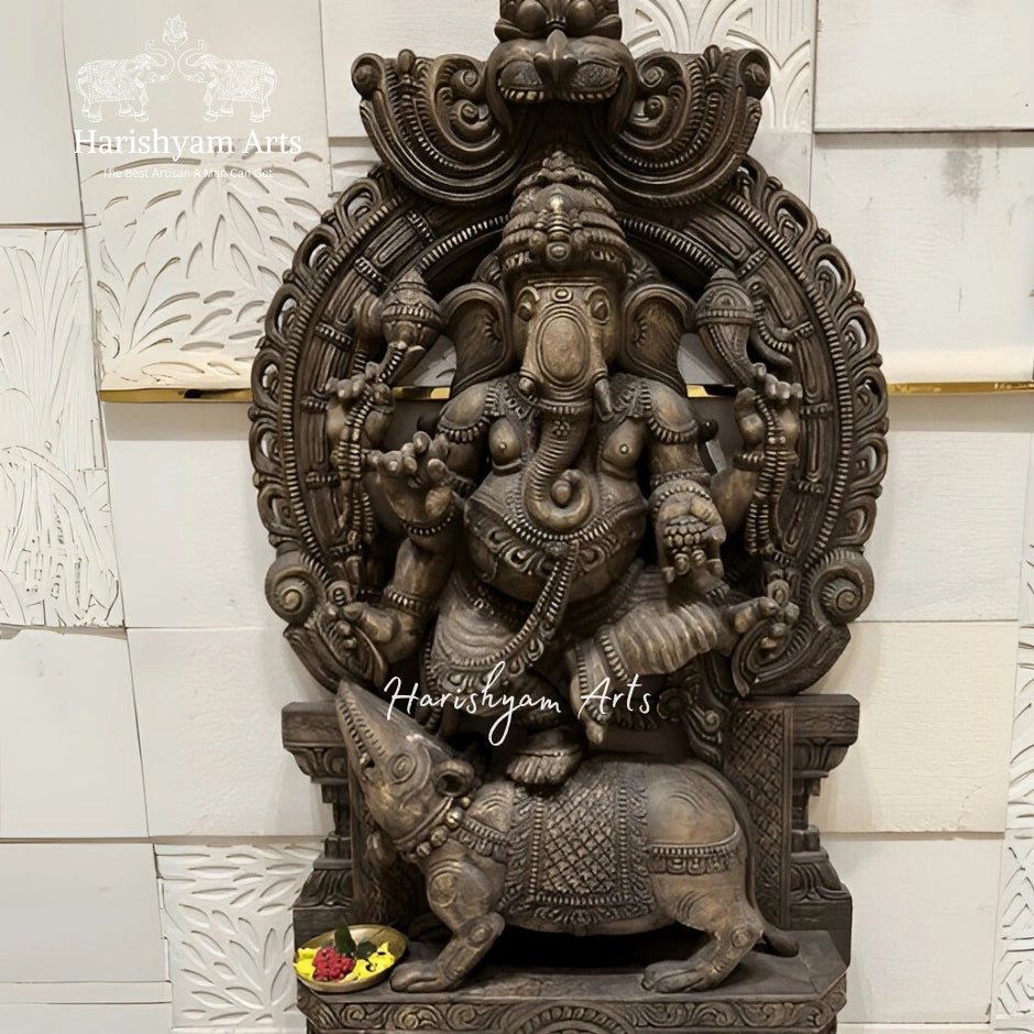 Wooden Ganesha Statue