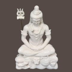 Pure White Marble Shiv Statue