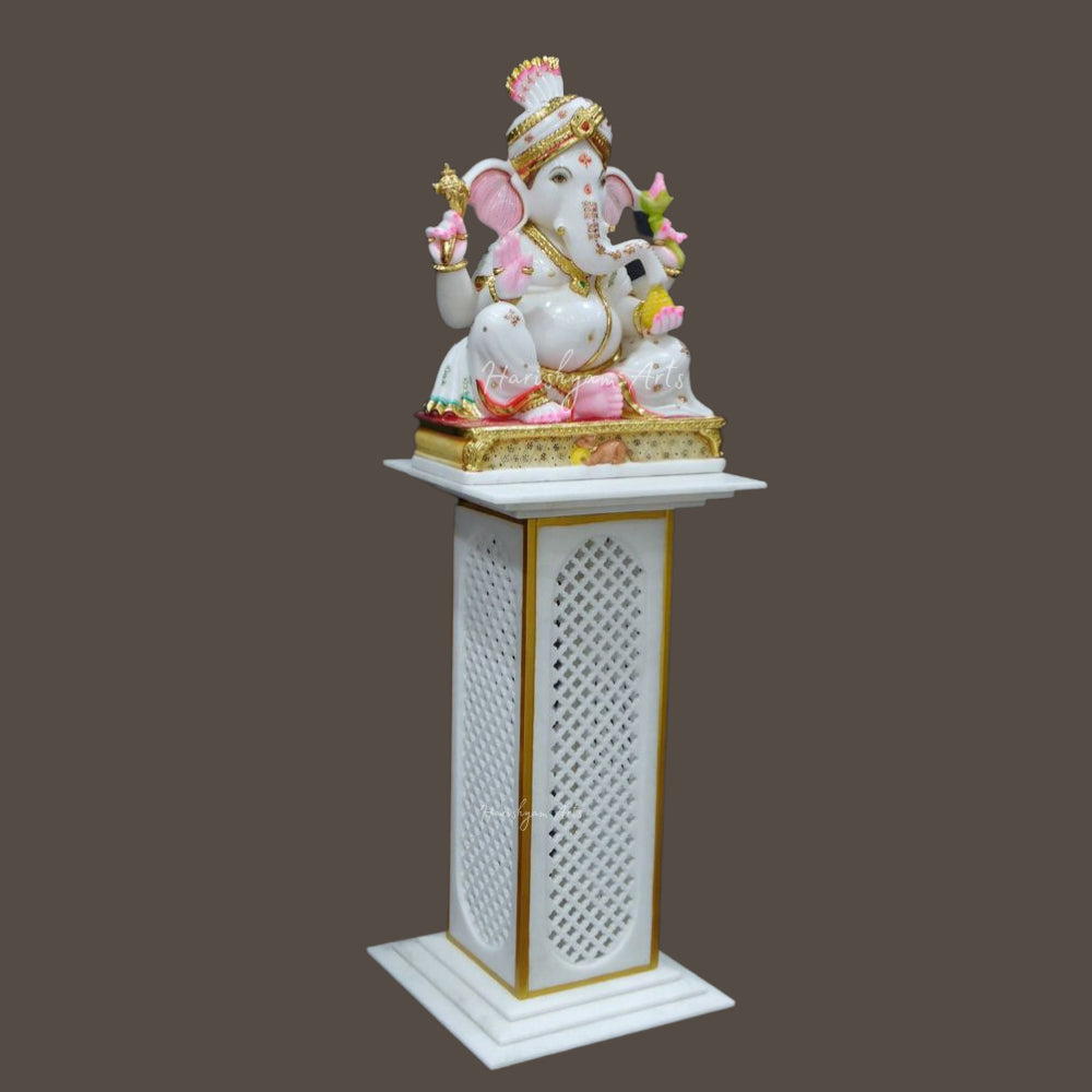 Marble Ganesha Idol with Stand