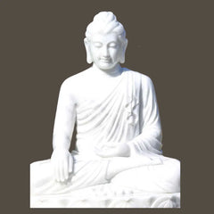 Lotus Buddha Statue in Marble Stone