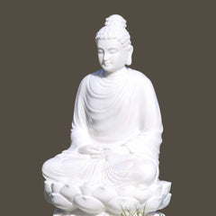 Buddha On Lotus Flower Throne Statues